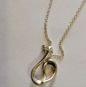 Tiffany Elsa Peretti Wave Pendant Necklace